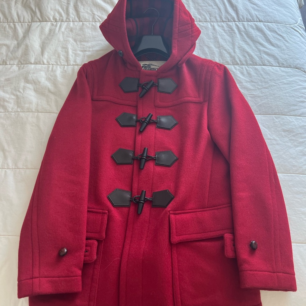 Burberry Red Wool Blend Coat